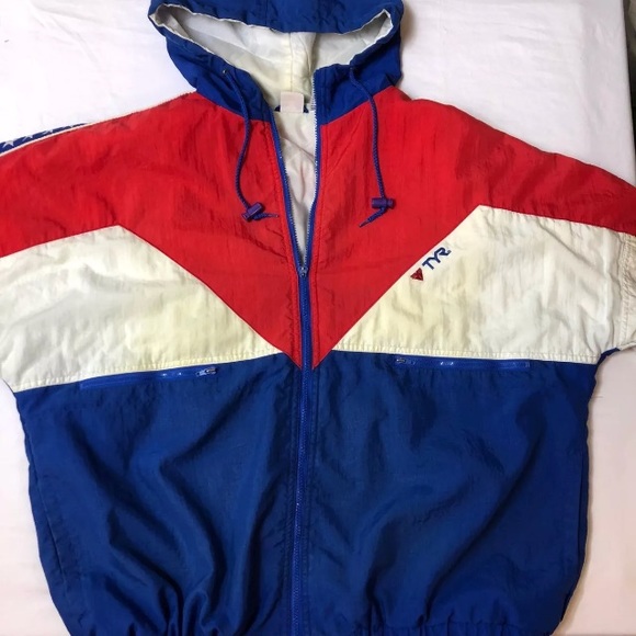 ❌SOLD❌ VTG TYR Color Block Jacket 58” Nautical 90s - Picture 6 of 8